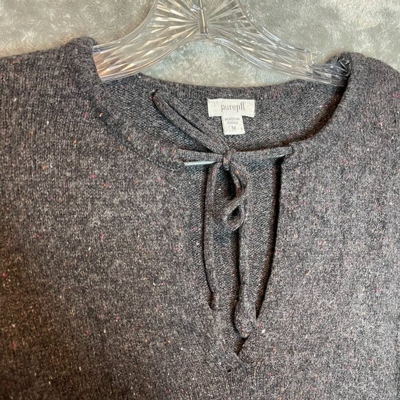 Pure Jill Women Speckled Wool Blend Lagenlook Goblincore Keyhole Tunic Sweater M - Picture 5 of 13